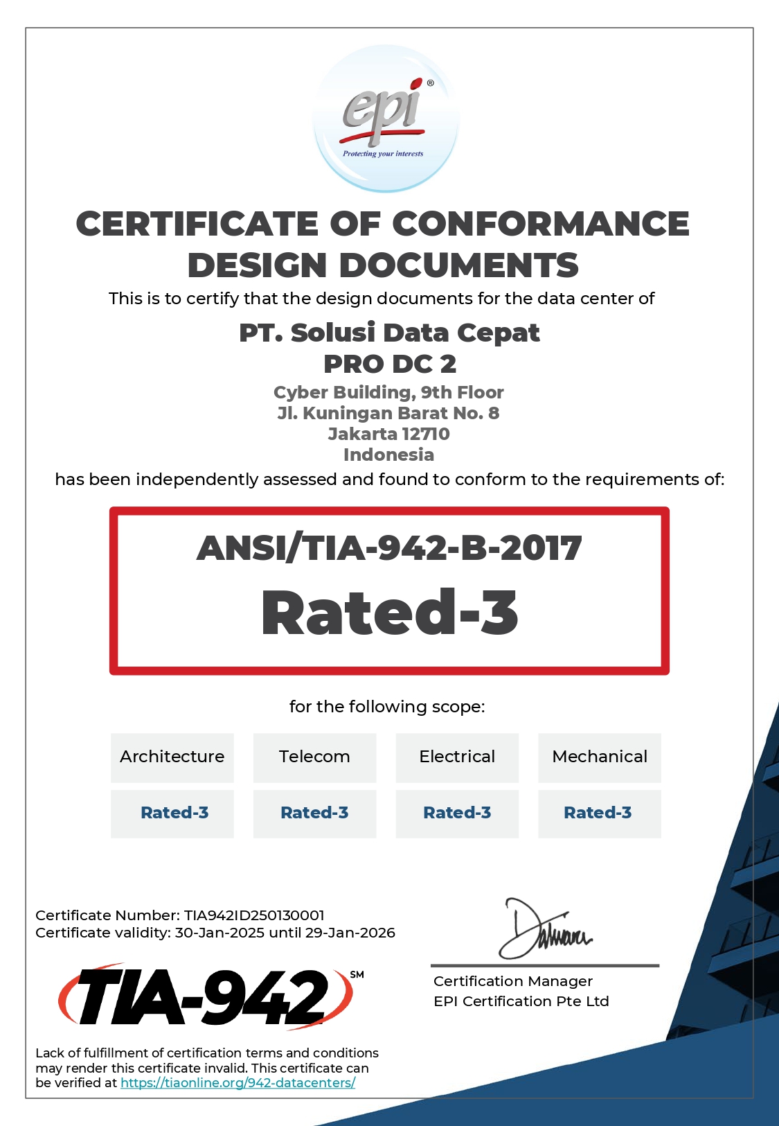 Sertifikat Rated 3